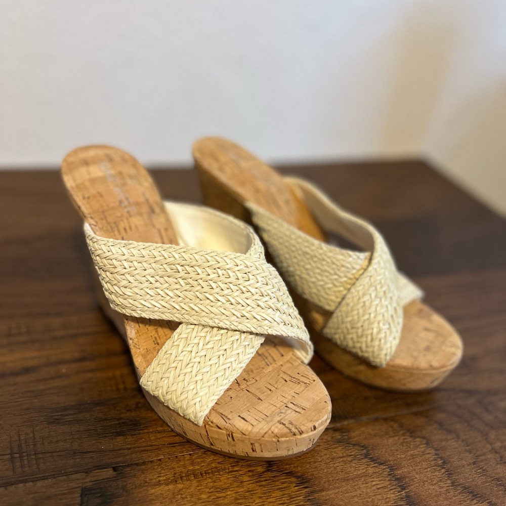 Nine West Bridget Cork Wedge Sandals